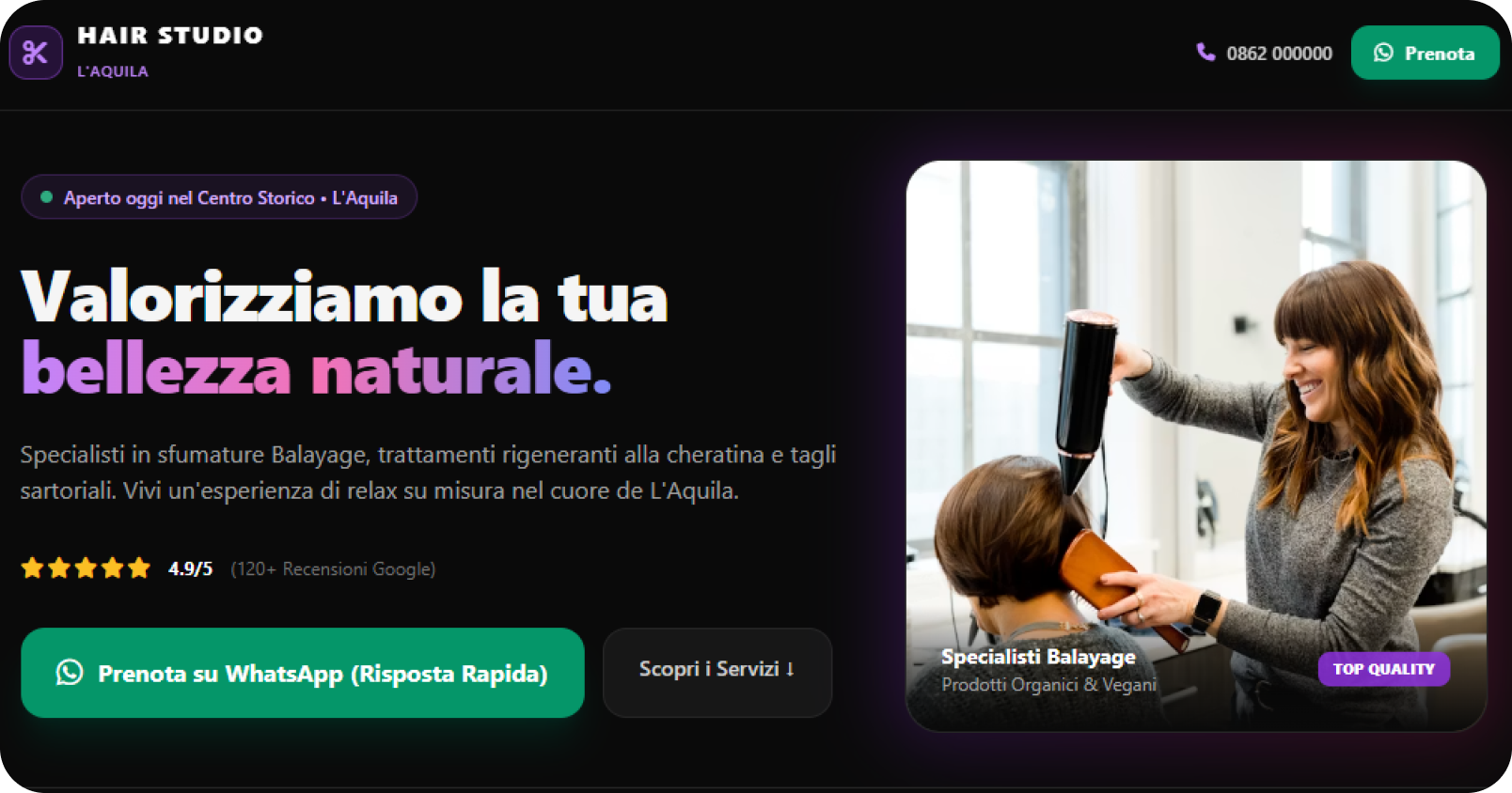 Anteprima del sito Hair Studio L’Aquila